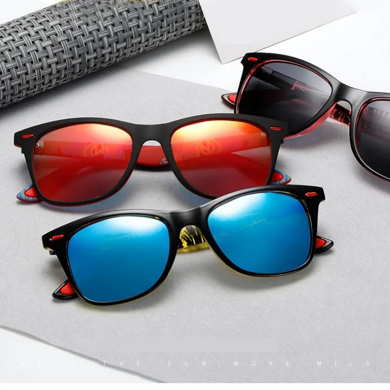 Klassische Polarisierte Sonnenbrille für Männer und Frauen, Fahrerbrille mit Quadratischem Rahmen, Markendesigner-Sonnenbrille für Herren