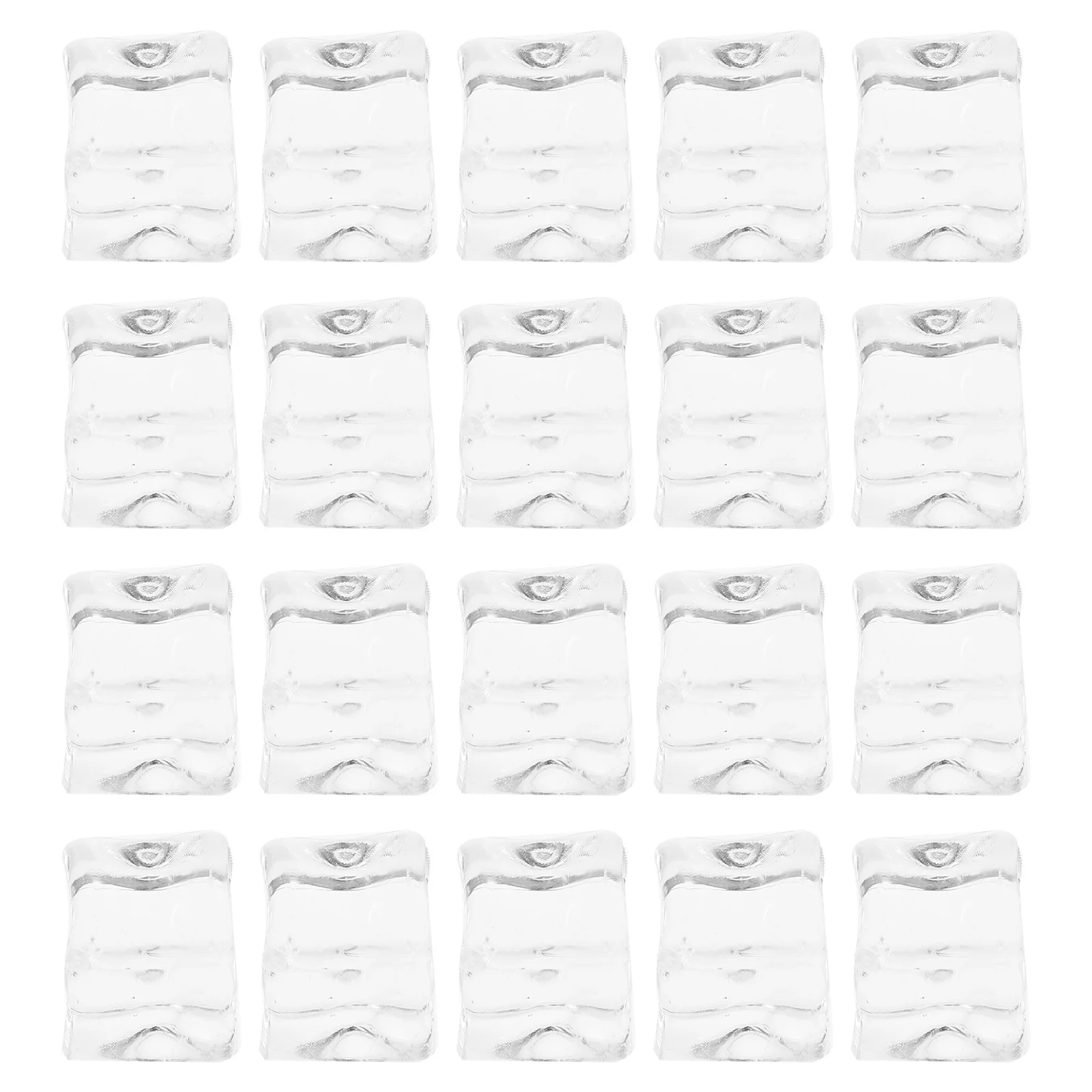 

50pcs Clear Fake Ice Cubes Reusable Non-Melting Washable Decorative Ice Cube For Cocktail Drink Display Cake Coffee Shop