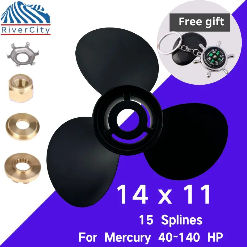 

Boat Propeller 14x11 For Mercury 100hp 115hp 125hp 140hp Outboard Screw Boat Motor Aluminum Alloy Propeller 3 Blade 15 Spline