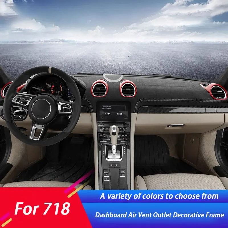 Car Central Console Dashboard Air Conditioning AC Vent Outlet Cover Trim Accessories For Porsche 718 Cayman Boxster 2017 - 2021
