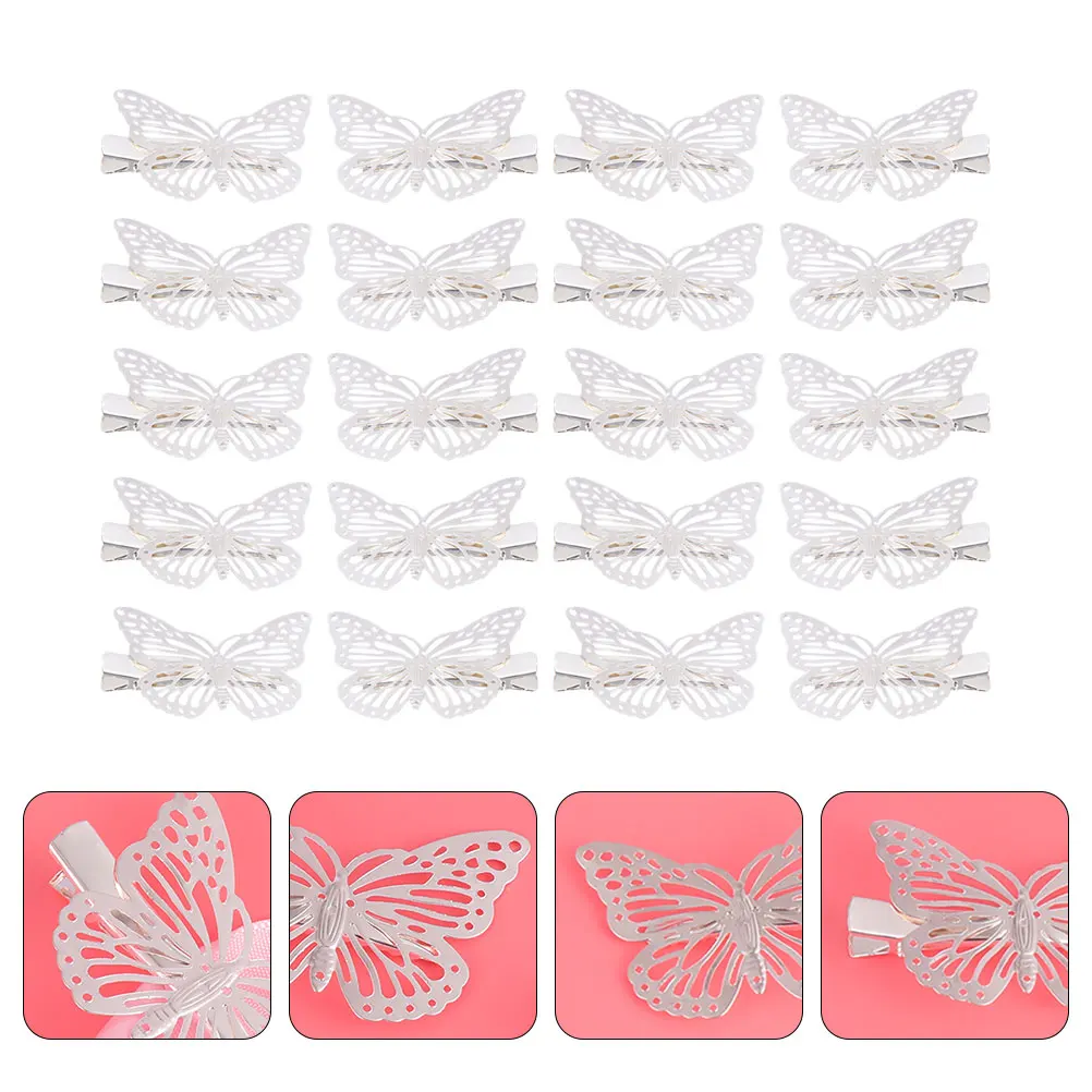 

20pcs Butterflies Clips Headdress For Girls Fashion Hair Accessories Hollow Out Design Party Wedding Gift Hairpin Duckbill Clip
