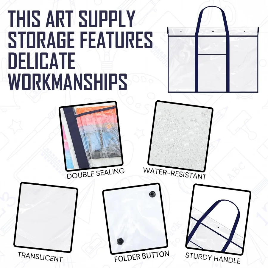 حافظة لوحة إعلانات PVC كبيرة مقاس 48 × 36 مع جيب لتنظيم المعلم في الفصل الدراسي والتخزين المتين مع