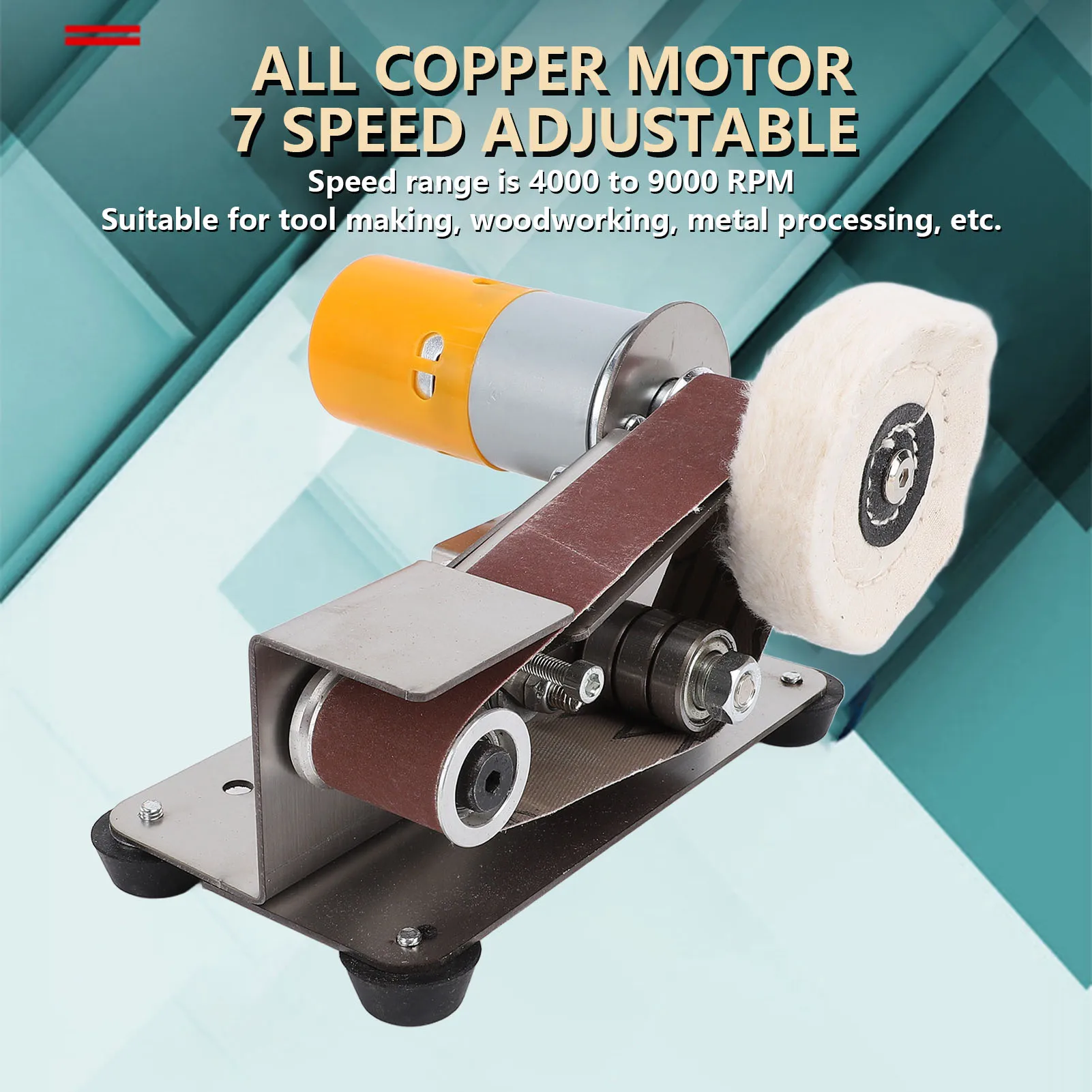 Mini Belt Sander 15 Degree Electric Tool Sharpener 7 Adjustable Speed Forward Reverse Rotation Power Belt Grinder