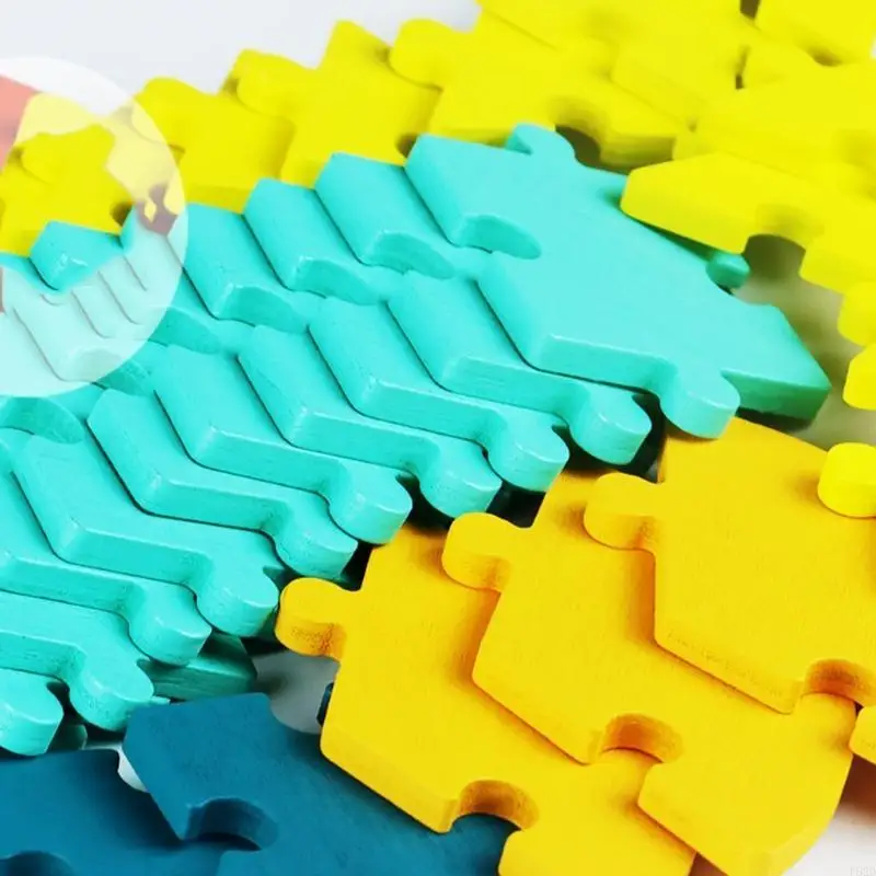 F62d Wooden Puzzle Learning Couleur Couleur puzze peinte