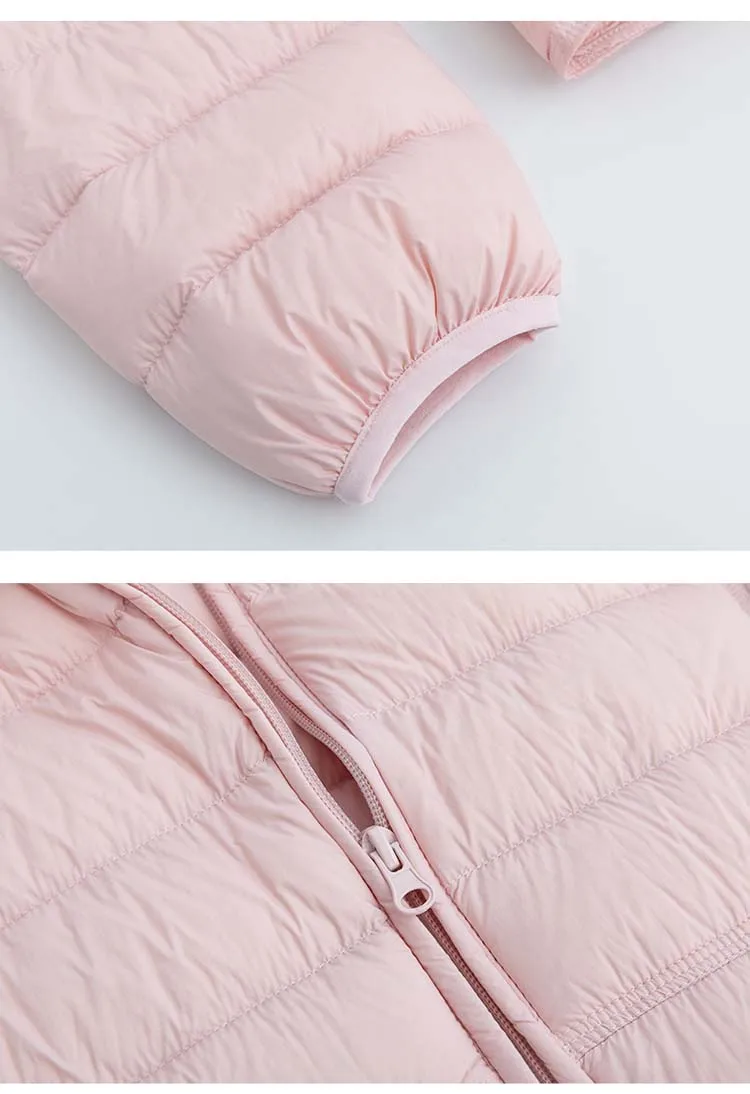 Women's Short Lightweight Hooded Down Jacket 2026 Autumn Winter High qulaity Waist-Cinched puffer coat Warm Solid color DJ729