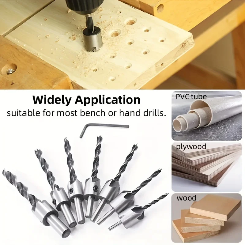 4ชิ้น/7ชิ้น Countersink set Mata Bor คว้านรูสว่านสำหรับงานไม้สว่านเจาะรูแบบเจาะรูสว่านเจาะรูงานไม้