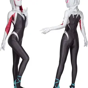 جوين سبد زي للأطفال والكبار ، قناع فتاة العنكبوت الأبيض ، أزياء هالوين نمط 3D ، زي تأثيري ، بذلة أفضل 8 زي امرأة العنكبوت مبيعا - رقم 8