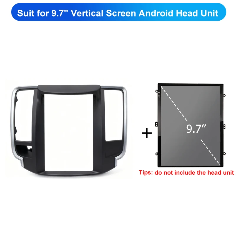 9.7 inch vertical screen Android Car radio frame For Nissan Teana  2008-2012 2 din stereo fascias panel wire harness adapter