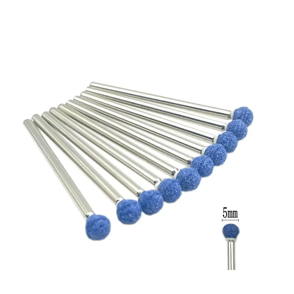 10 ピース/セットコランダムネイルドリルビット 3/32 "ロータリーセラミック石バリカッターマニキュア爪アクセサリーツール