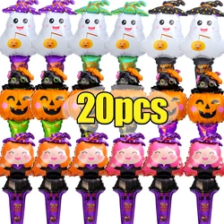 10/20 sztuk Halloween nadmuchiwane balony folia aluminiowa ręczny balon dynia duch czarownica zabawki dla dzieci impreza z okazji Halloween akcesoria