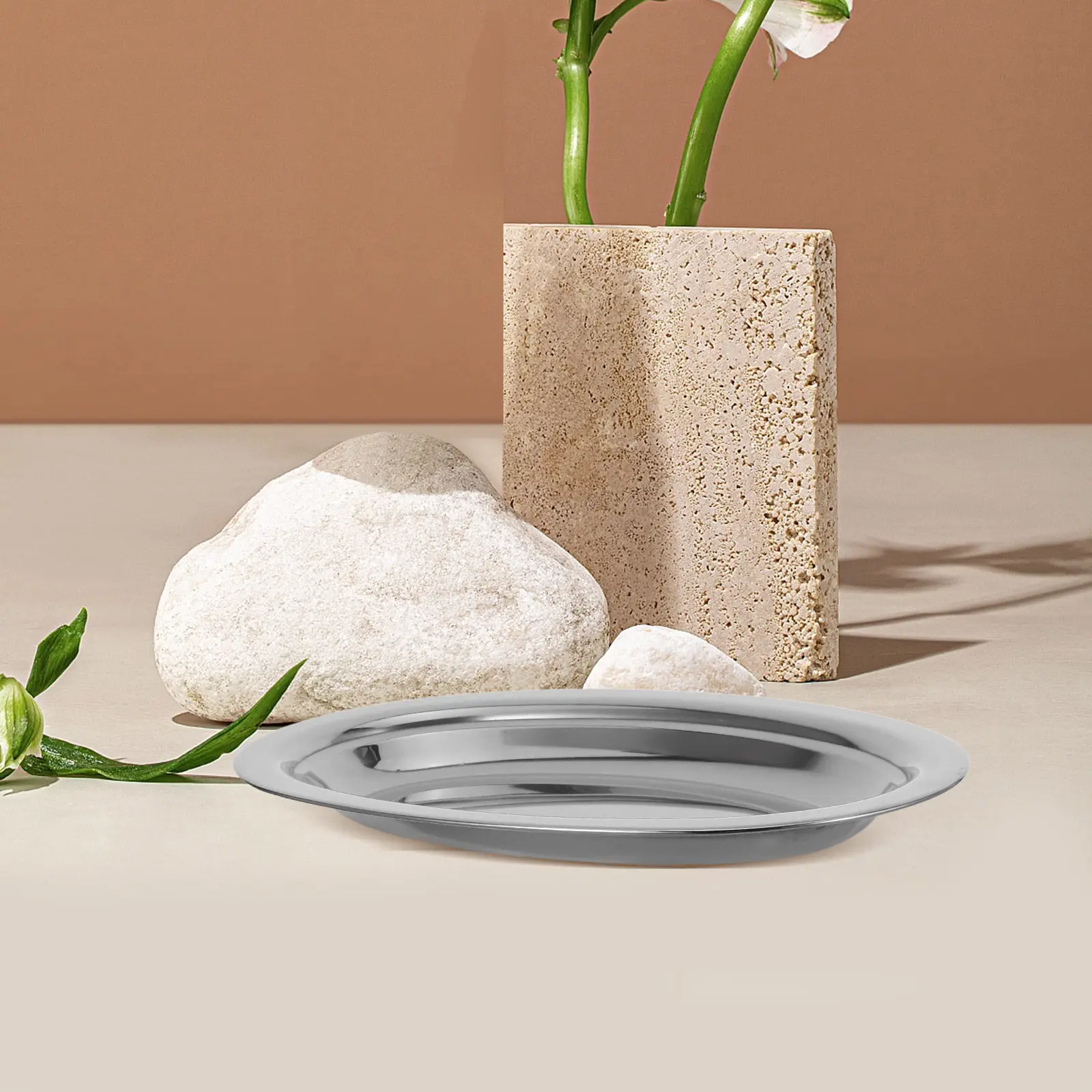 

Термостойкая овальная тарелка из нержавеющей стали для рыбы на пару, изысканное исполнение, кухонная посуда для подачи, легко моется