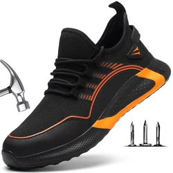 Zapatos de seguridad ligeros para hombre y mujer, calzado deportivo transpirable con punta de seguridad, botas de trabajo S3 antigolpes, 2024