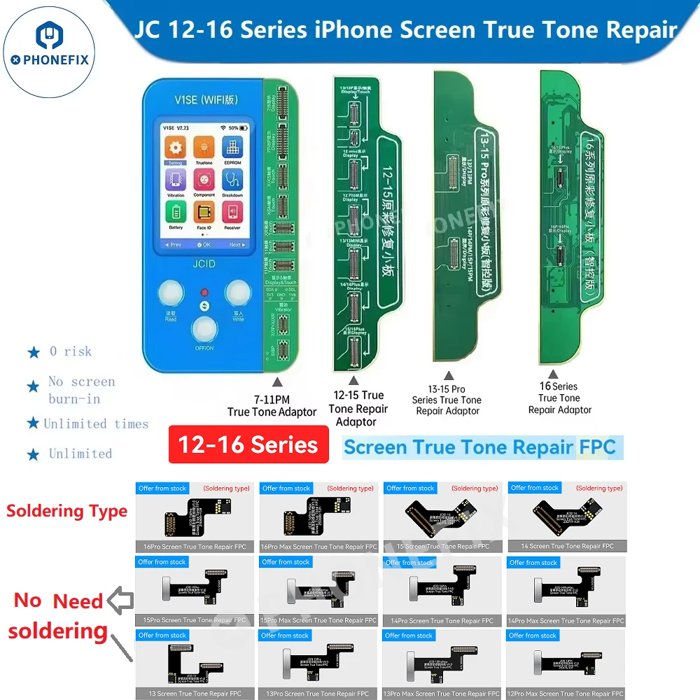 �y�Z�[�����zJCID�X�N���[���g�D���[�g�[���{�[�h�C��FPC�t���b�N�X�P�[�u�� iPhone 12 13 14 15 16 Pro Max�X�N���[���I���W�i���J���[�f�[�^�ǂݏ����C���p