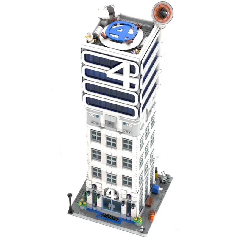 

6184PCS Creative Street View Fantastic 4 Modular Baxter Building - Classic Space Academy Model Moc Building Block Kids Toys Gift