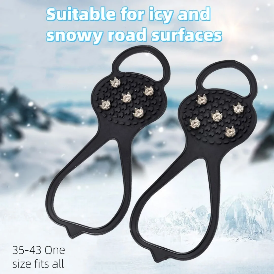 Snow Ice Claw Anti slip Shoe Cover Outdoor 8-Toothed Silicone Shoes Anti slip Cover Mountaineering Shoes Anti slip Ice Claw