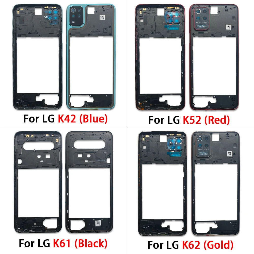 New For LG K42 K52 K62 K61 Middle Frame Housing Frame Panel Rear Housing Case Panel Replacement Part