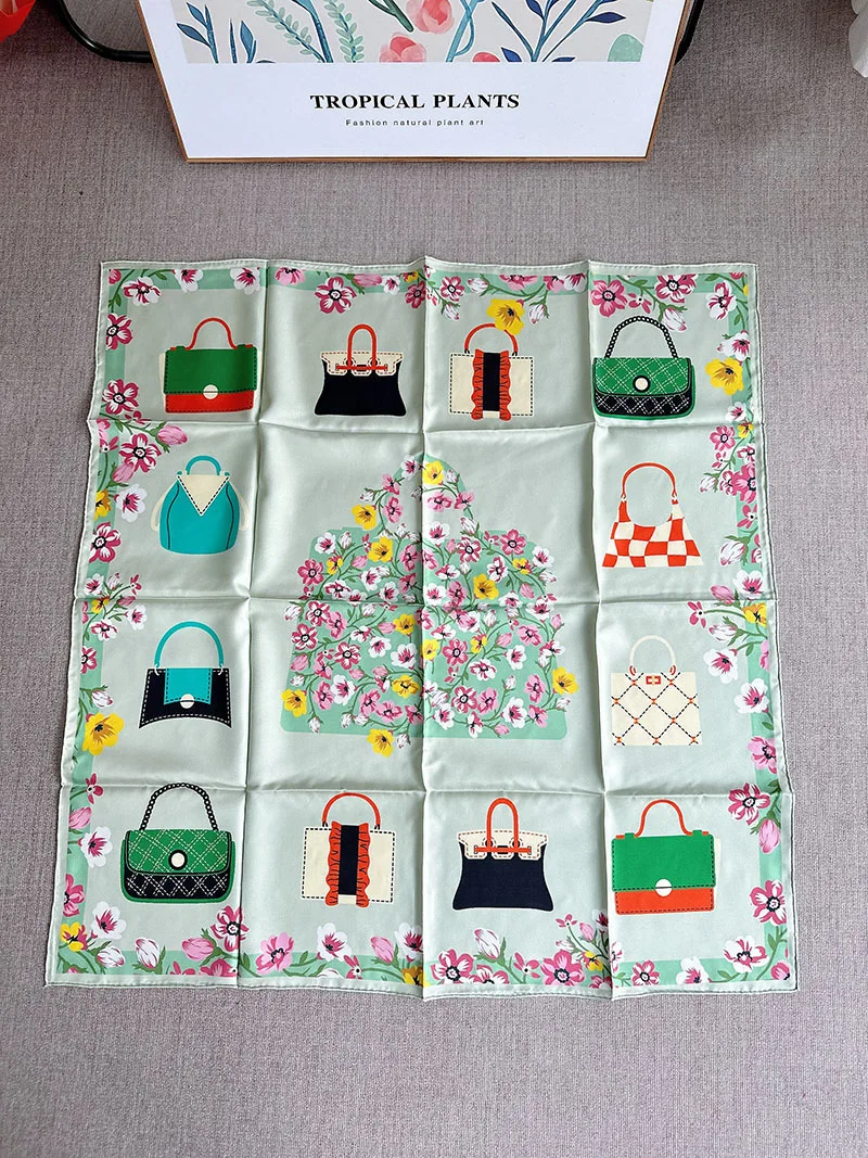 الأخضر وشاح فولارد العلامة التجارية مصمم جودة عالية جديد في Vip وشاح منديل اليد توالت 90 سنتيمتر 100% الحرير الخالص d وشاح 90x90 سنتيمتر