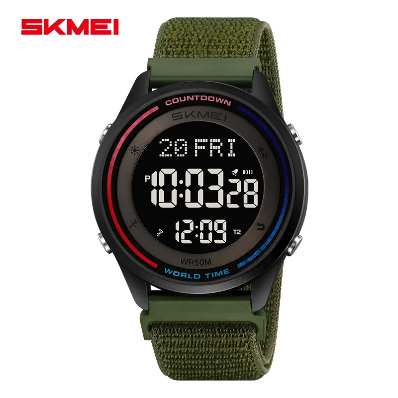 SkmeiFashion ساعة إلكترونية جديدة ساعة الطالب مضيئة مقاوم للماء متعددة الوظائف ضوء النهار توفير الوقت ساعة إلكترونية