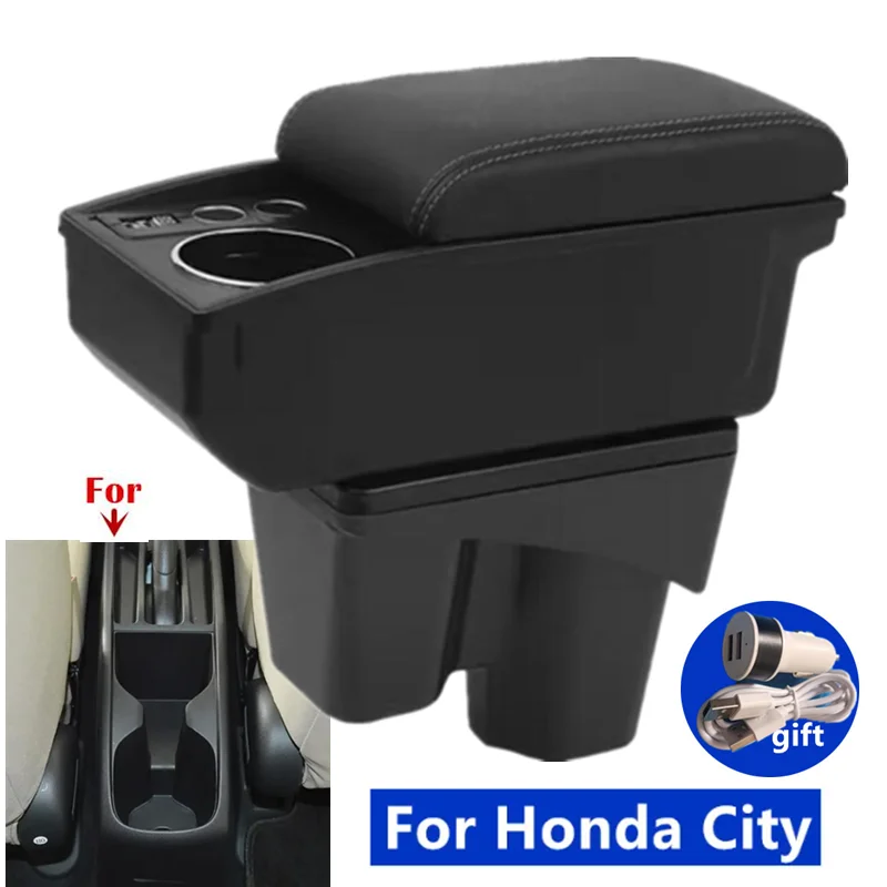 Car Armrest box cup holder For Honda City Armrest Box For Honda New City Storage box Interior Dedicated Retrofit Car Accessories