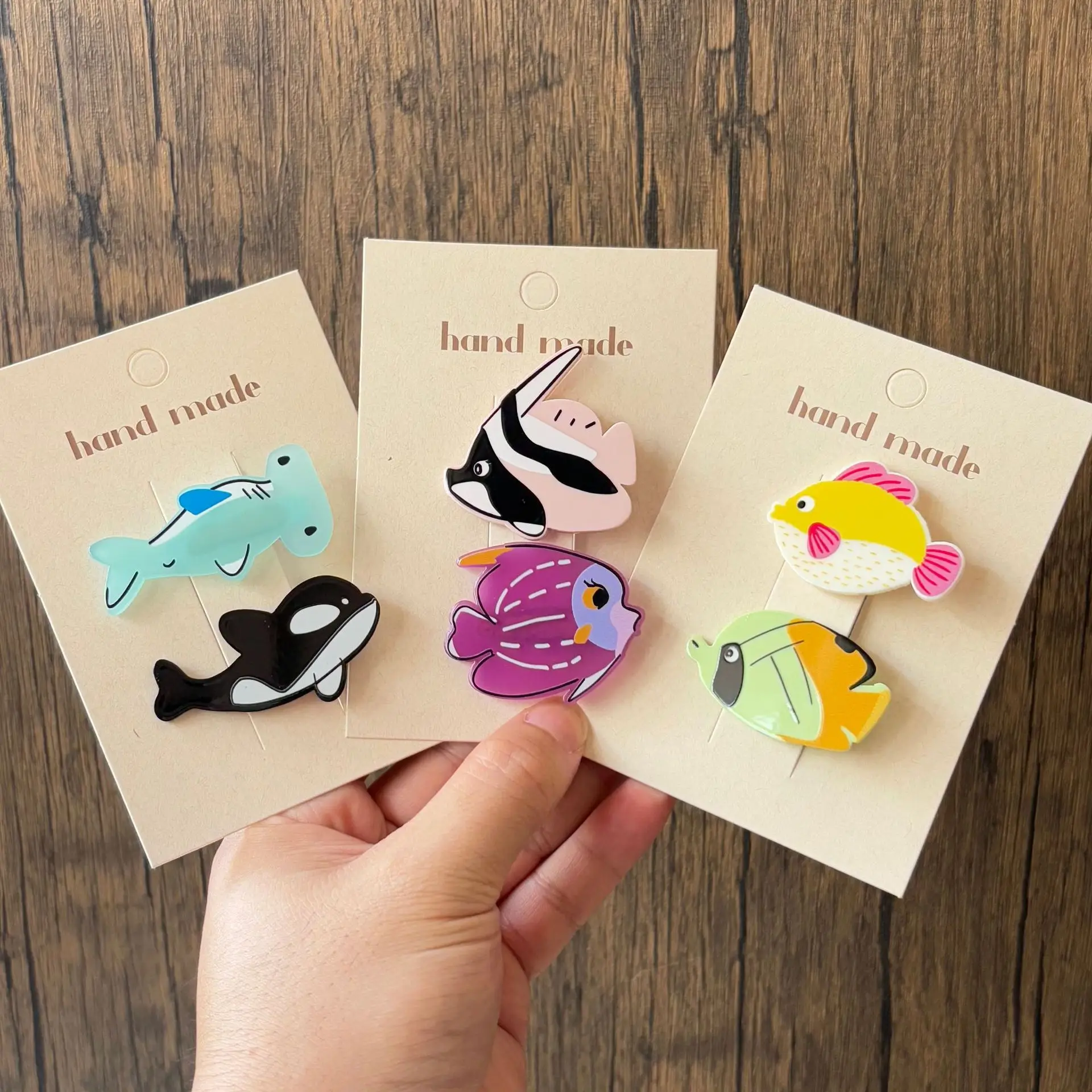 Cute Cartoon Small Fish Bangs Clip Summer Vacation Duckbill Clip Seaside Styling Accessories Acrylic Headwear for Women Girls