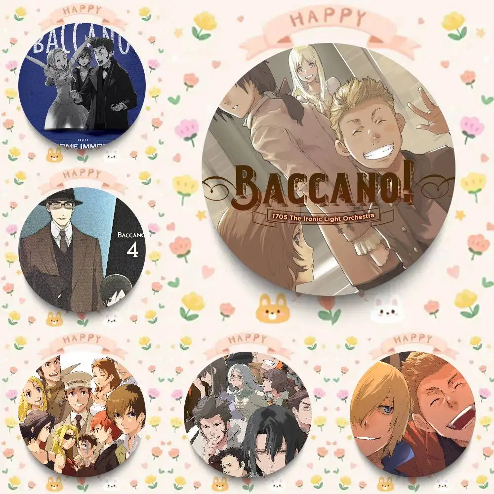Anime B-BACCANO! Broches de estilo caricaturesco para mochila, decoración con pines redondos de esmalte para accesorios