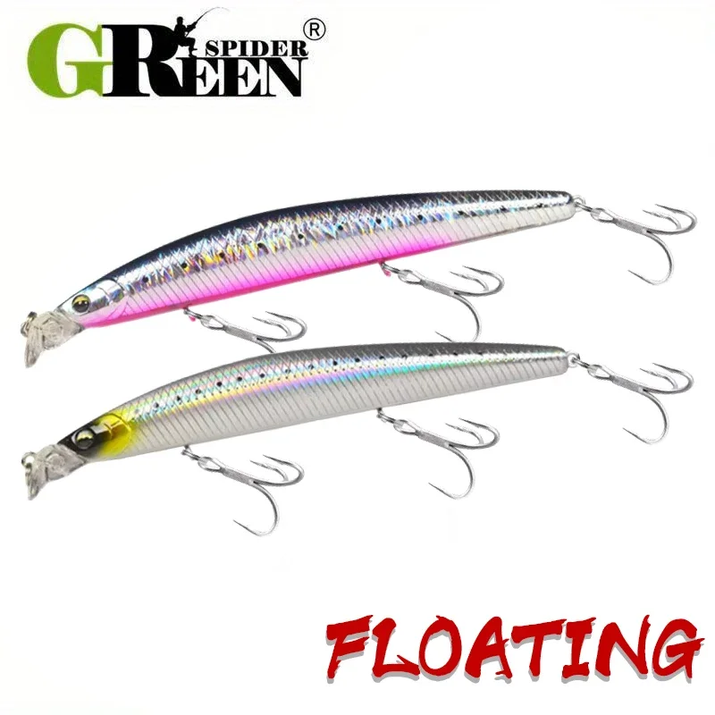 GREENSPIDER 130mm 16.3g Floating Fishing Lures Artificial Minnow Hard Baits Wobblers Carp Fishing Equipment