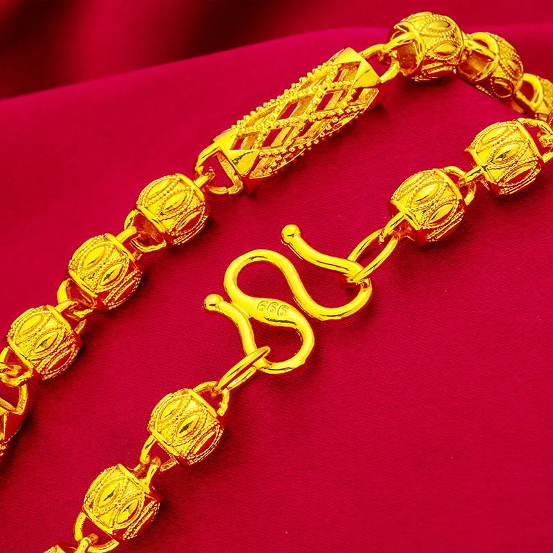 Men's Vietnamese Sand Gold Hollow Walnut Chain Necklace 2026 Trendy Jewelry For Men Daily Wear Party Gift Wholesale Hip Hop Acce