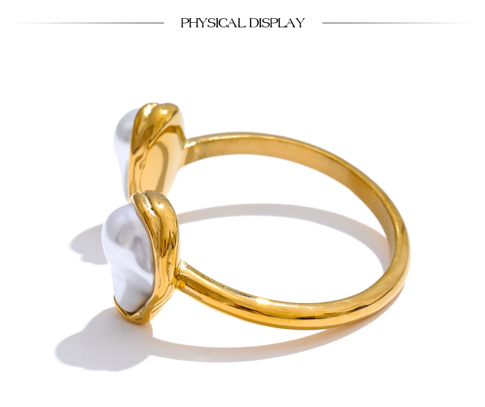 Yhpup 59mm Edelstahl Barock Simulierte Perlen Manschette Armband Armreif Anlauffeständig Gold Farbe Handgelenk Schmuck Neue – Detail 9