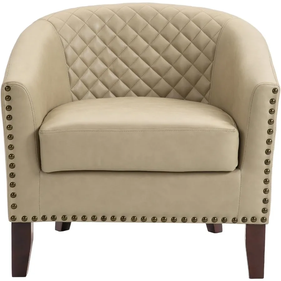 كرسي من الجلد الصناعي كرسي نادي برميل كرسي منجد لغرفة المعيشة مريح حديث كرسي بذراع مستدير لغرفة النوم والقراءة S #6