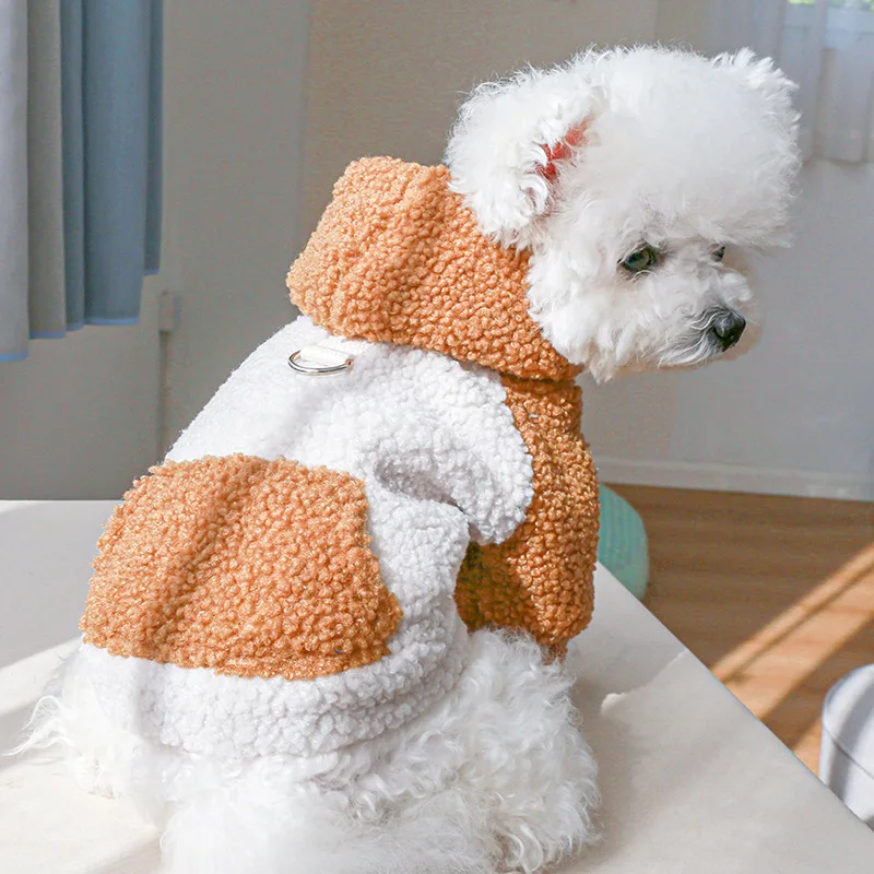 Berber-Fleece Welpen-Hoodie mit Schnalle, Winter-Warme Hundebekleidung für Kleine Hunde, Pomeranian, Yorkie, Haustier-Sweatshirts – Detail 9