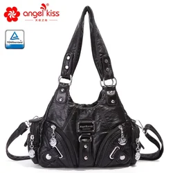 Angelkiss Women Handbags Rose Soft Tote Bag Small Top-handle Purse Fashion Satchel Multi-Pockets Shoulder Bag Hobos Phone Pack