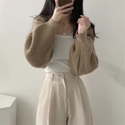 Womens Shrug Boleros Lightweight Long Sleeve Open Front Cropped Cardigan Sweaters Cardigans for Dresses Streetwear