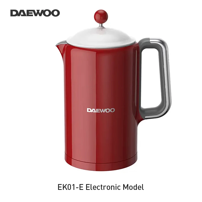 Daewoo EK01 Electric Kettle 1.5L Heat Insulation Stainless Steel Detachable Lid Triple Safety Protection Household Water Boiler