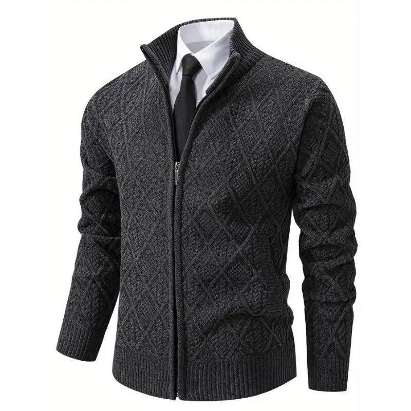 

Men's Knitted Cardigan Sweater Jacket Cross-Border Fashion Spring 2026 Non-Shrinkable Other Fabric Female Suitable