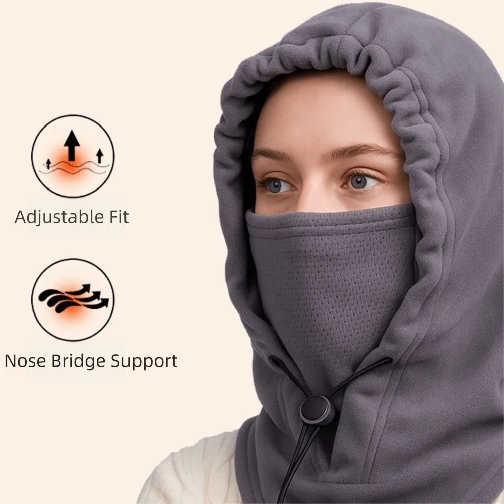 New Windproof Balaclava Hat with Mask Cold Proof Ear Protection Cap Warm Breathable Pullover Hats Winter
