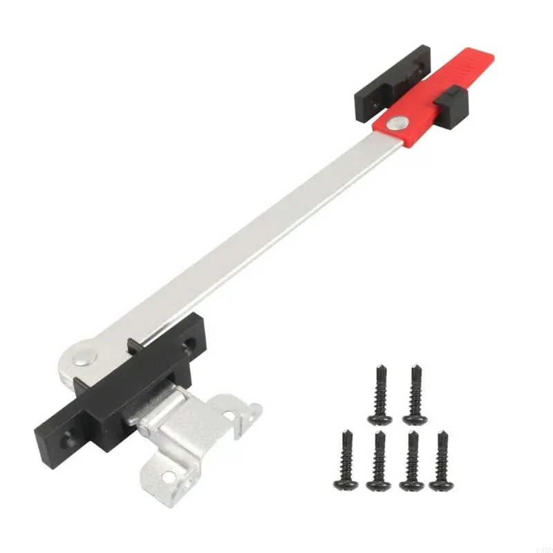 

Enhanced Emergency Exit Lock Anti Wind Support System with Red Quick Access Handle for Secure Travel Trailer Window