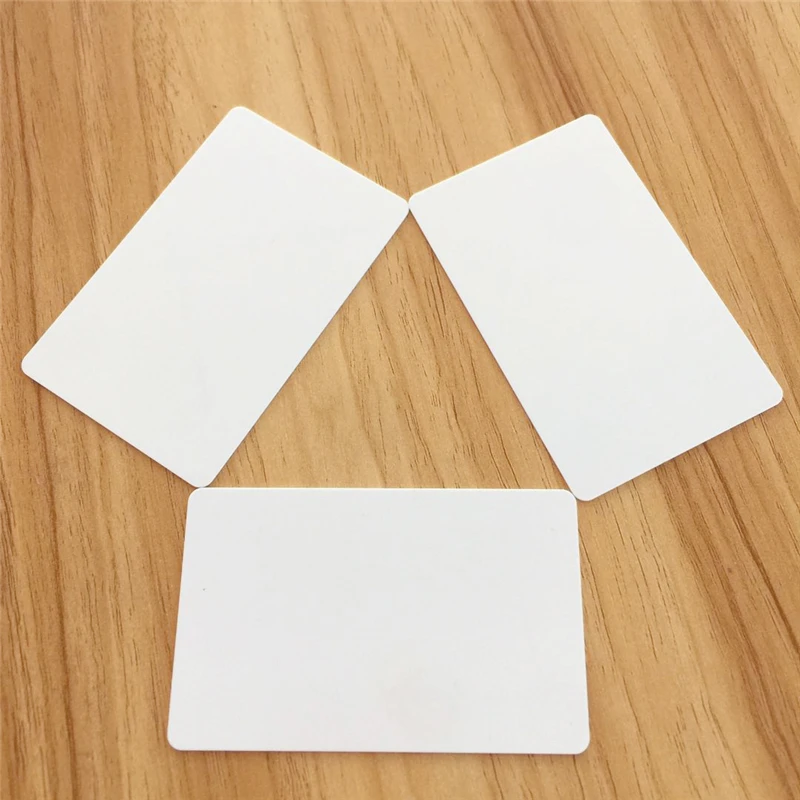 

100pcs a lot 13.56MHz ISO 14443A Blank White Printable RFID MIFARE Classic EV1 1K Plastic pvc RFID NFC Smart Chip Card