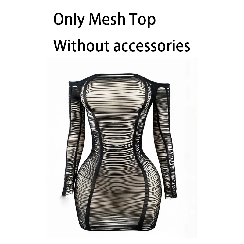 Hollow Out Fishnet Beach Cover Up Bodycon Dress, Sheer Mesh Festival Swimwear for Women Summer image 4