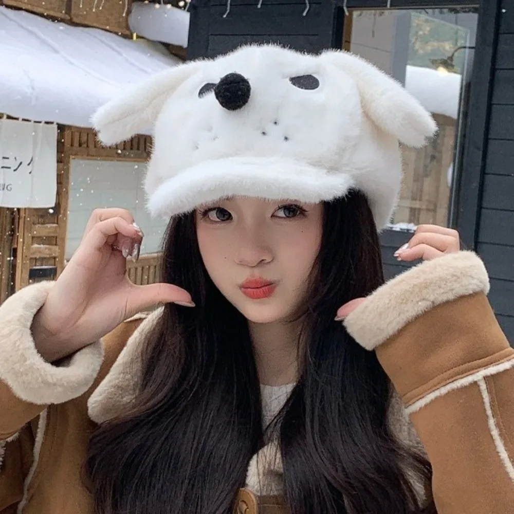 boina-de-la-filhote-de-cachorro-bone-de-beisebol-engrossado-fuzzy-pico-bone-y2k-octogonal-feminino