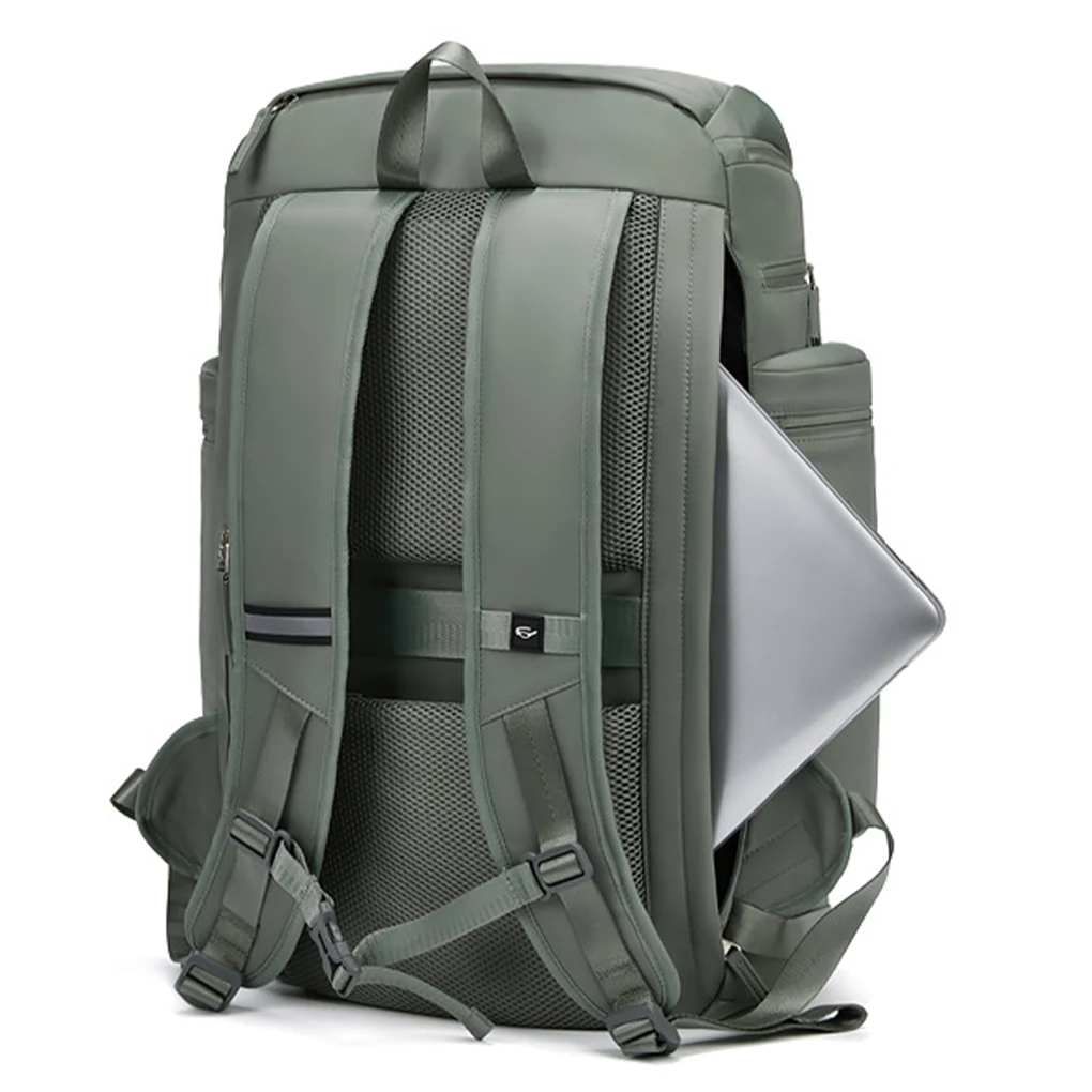 حقيبة ظهر للأعمال مع مستودع أحذية فردي، حقيبة ظهر ترفيهية خارجية متعددة الوظائف باللون الأخضر الداكن #5