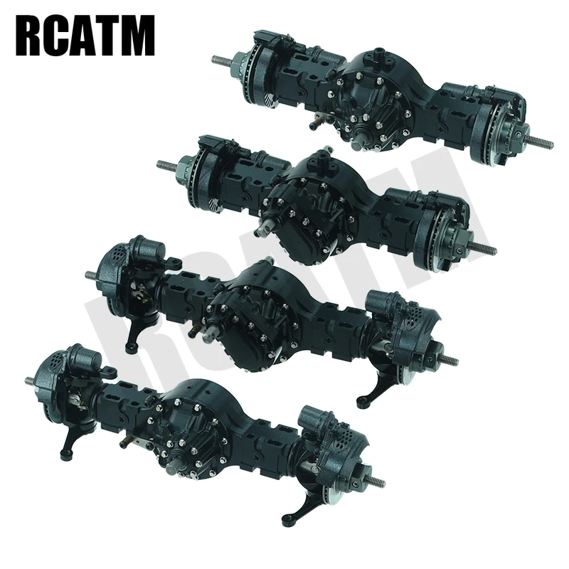 Metal CNC Front and Rear Through Differential Drive Axles for 1/14 Tamiya RC Truck Trailer Scania 770S Benz Actros Volvo MAN DIY