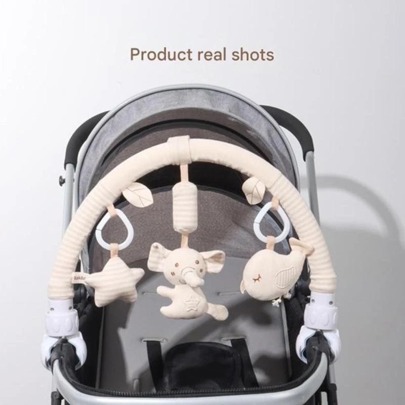 لعبة قطيفة معلقة تنموية للرضع، مشبك عربة أطفال آمن، تصميم قابل للغسل، 15UB #1