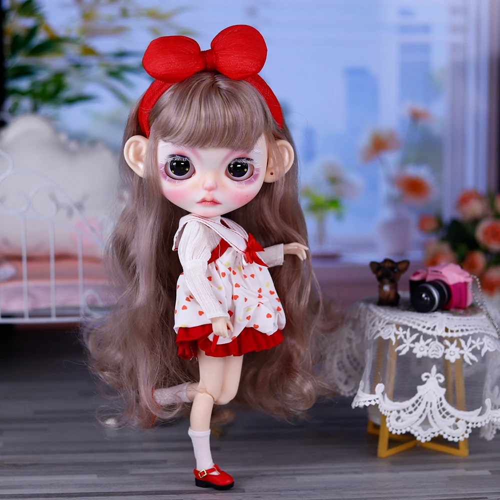 

Кукла ICY DBS Blyth 1/6 BJD, смешанный цвет, золотистые длинные волосы, индивидуальные ручной работы брови, губы и лицо, подарки.