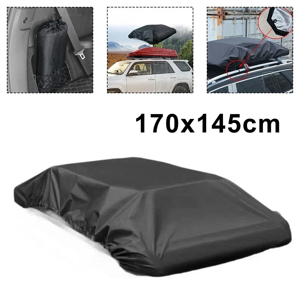 

Black 210D Oxford Cloth Car Top Rack Cover Exterior Parts Car Roof Luggage Rack Cover Waterproof Luggage Storage Rack Cover