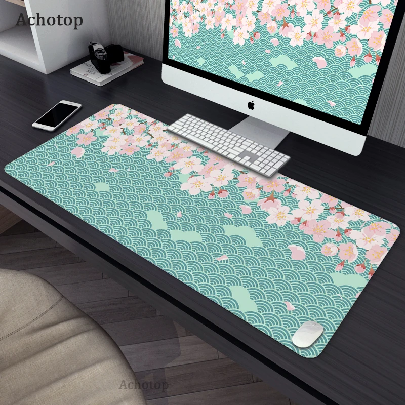 

Sakura HD Print Mouse Pad Gaming Laptop Game Anti-slip ouse Mat Mousepad коврик для мыши Desk Mat Speed Keyboard Pads 900x400mm