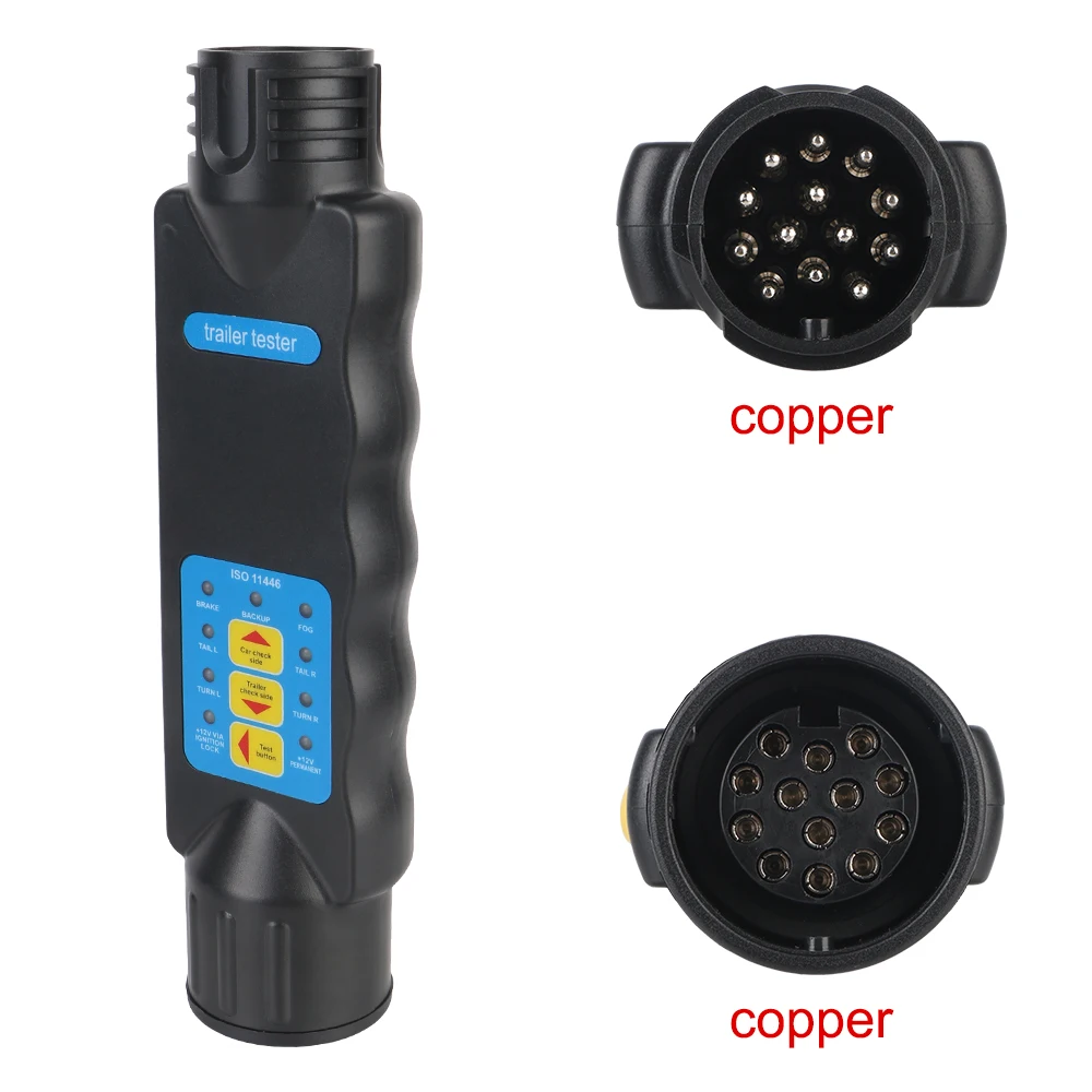 Trailer Plug Socket Tester Diagnostic Tools Wiring Circuit Light Test Car Truck Caravan Accessories Universal 13 Pin 12V