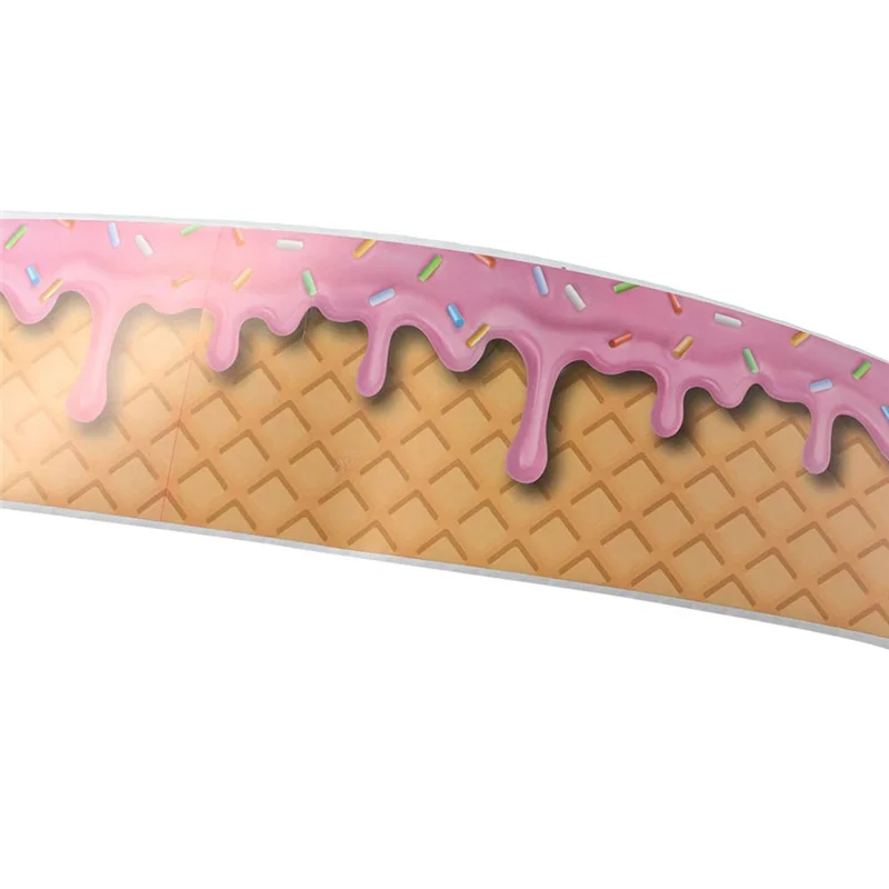 A98Z الآيس كريم ذاتية اللصق 65.6Ft لوحة الإعلانات الحدود لوحة الإعلانات ملصق زينة للفصول الدراسية السبورة سهلة Inst