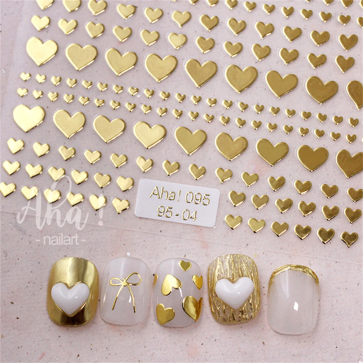 1pcs 3D Kawaii Heart Nail Art Stickers Colorful 3Sizes Love Self Adhesive Nail Decorations Slider Decals DIY Manicure Supplies