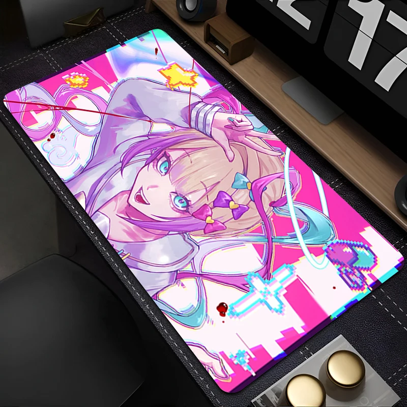 أنيمي ماوس الوسادة كمبيوتر محمول مكتب خزانة لوحة المفاتيح الكمبيوتر حصيرة مكتبية كبيرة ماوس الوسادة عدم الانزلاق المطاط N-NEEDY فتاة جرعة زائدة وسادة ممتدة