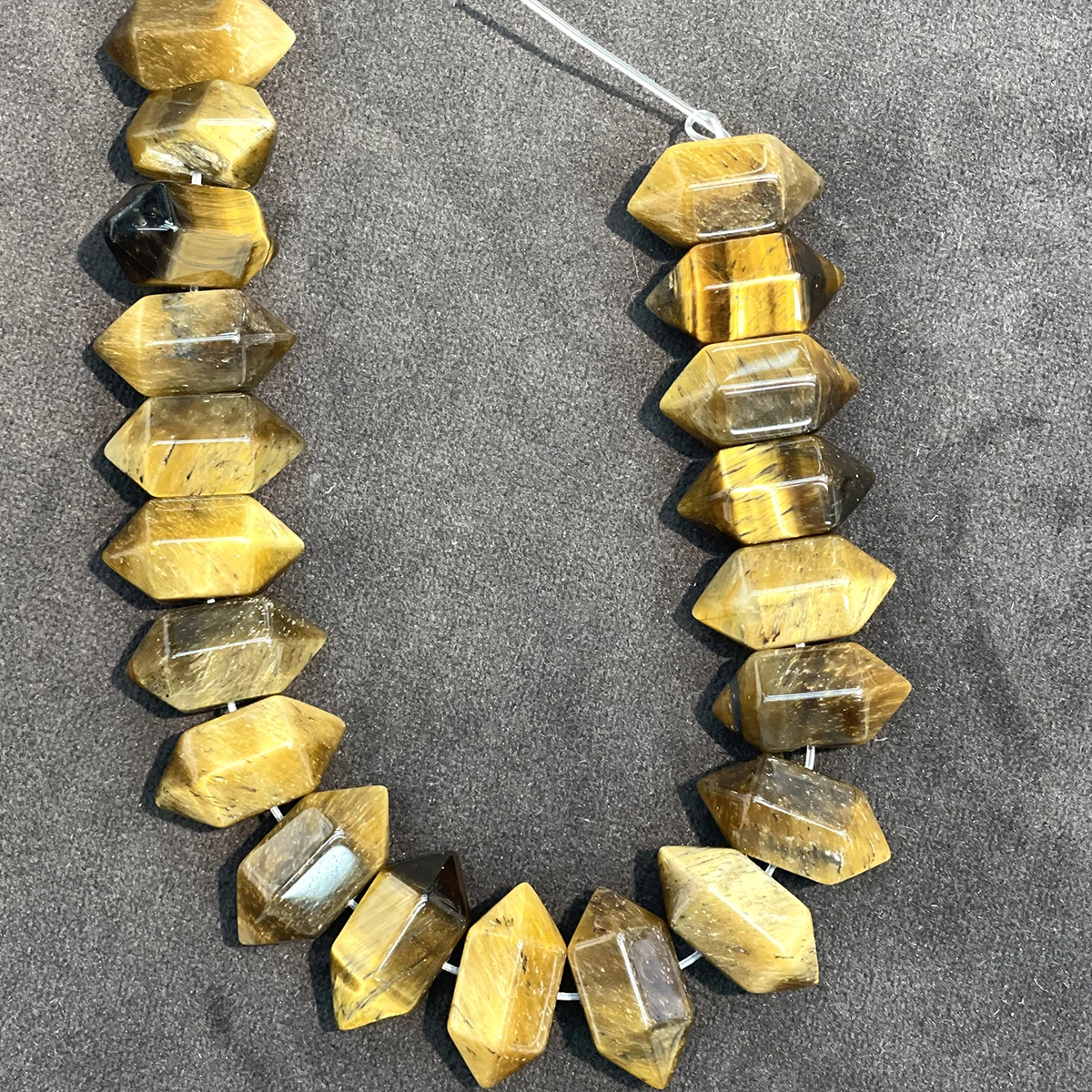 20 Stück/Strang, natürlicher Halbedelstein, Tigerauge/Amethyst, 10 x 20 mm, für die Schmuckherstellung, DIY-Halskette, Armband, Zubehör – Detail 5